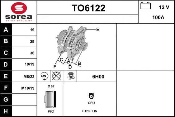 Sera TO6122 - Alternator www.molydon.hr