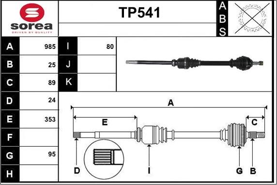 Sera TP541 - Pogonska osovina www.molydon.hr