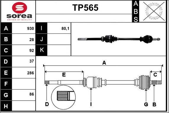 Sera TP565 - Pogonska osovina www.molydon.hr