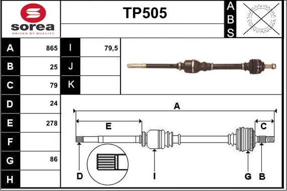 Sera TP505 - Pogonska osovina www.molydon.hr