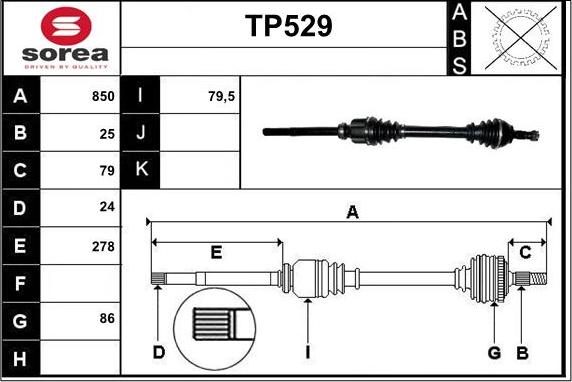 Sera TP529 - Pogonska osovina www.molydon.hr