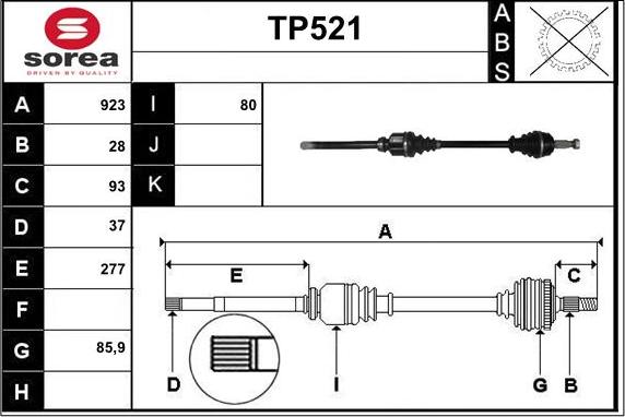 Sera TP521 - Pogonska osovina www.molydon.hr