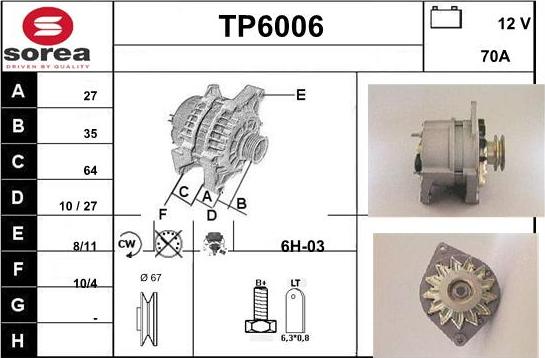 Sera TP6006 - Alternator www.molydon.hr