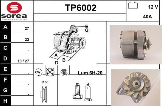 Sera TP6002 - Alternator www.molydon.hr