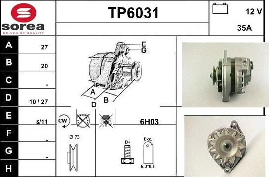 Sera TP6031 - Alternator www.molydon.hr