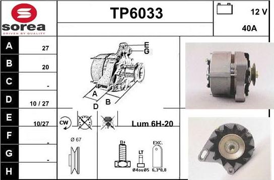 Sera TP6033 - Alternator www.molydon.hr