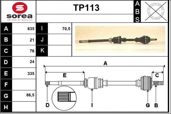 Sera TP113 - Pogonska osovina www.molydon.hr