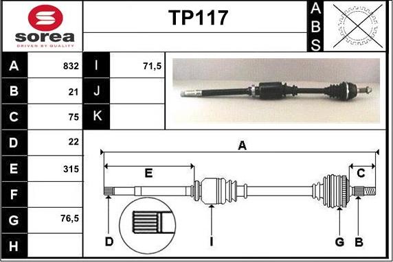 Sera TP117 - Pogonska osovina www.molydon.hr