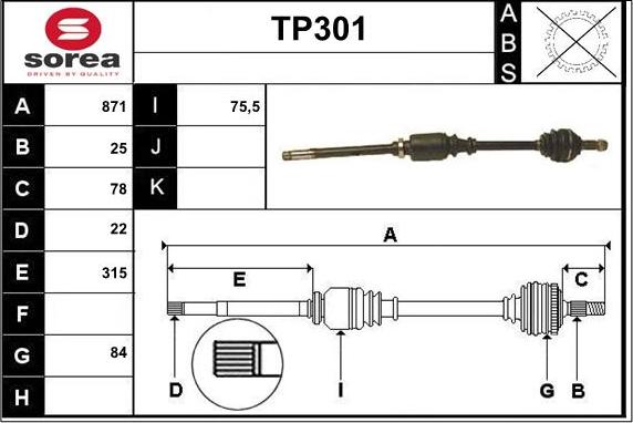 Sera TP301 - Pogonska osovina www.molydon.hr