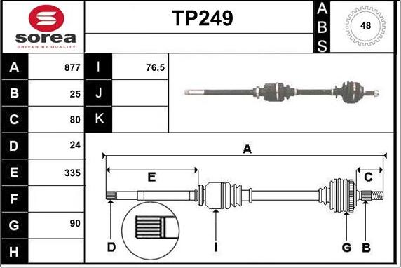 Sera TP249 - Pogonska osovina www.molydon.hr