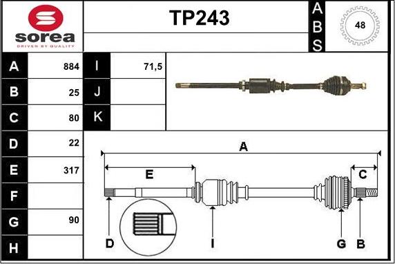 Sera TP243 - Pogonska osovina www.molydon.hr