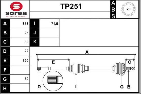 Sera TP251 - Pogonska osovina www.molydon.hr