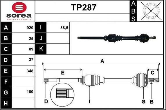 Sera TP287 - Pogonska osovina www.molydon.hr