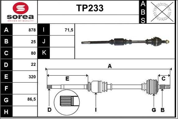 Sera TP233 - Pogonska osovina www.molydon.hr