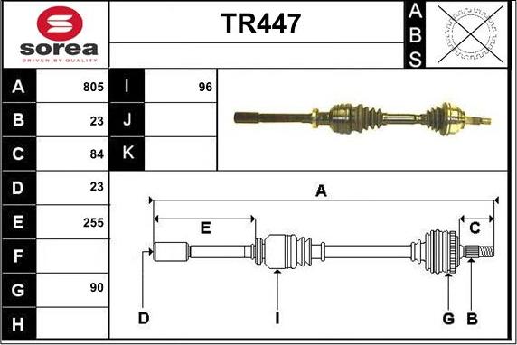 Sera TR447 - Pogonska osovina www.molydon.hr