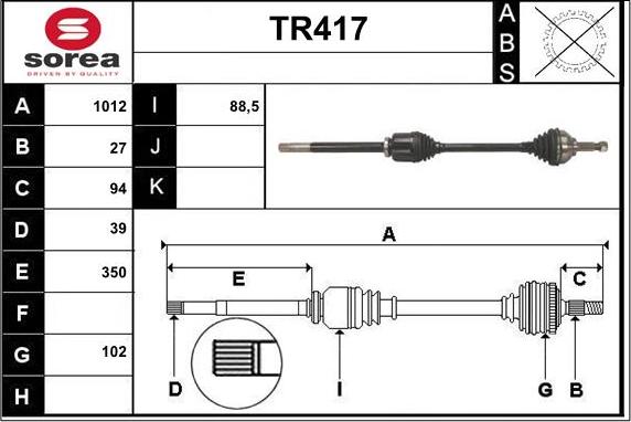 Sera TR417 - Pogonska osovina www.molydon.hr