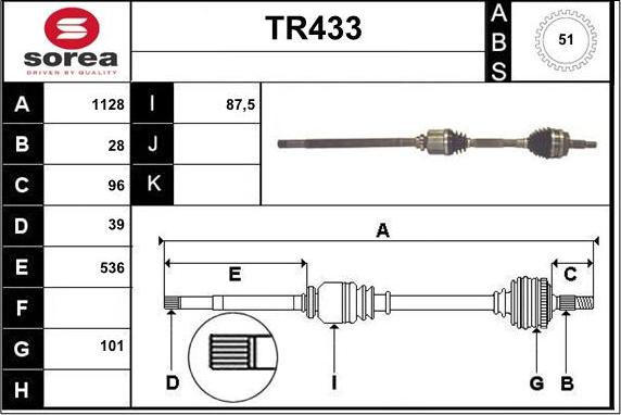 Sera TR433 - Pogonska osovina www.molydon.hr