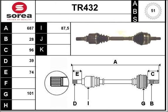 Sera TR432 - Pogonska osovina www.molydon.hr