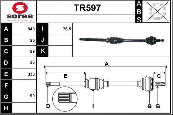 Sera TR597 - Pogonska osovina www.molydon.hr