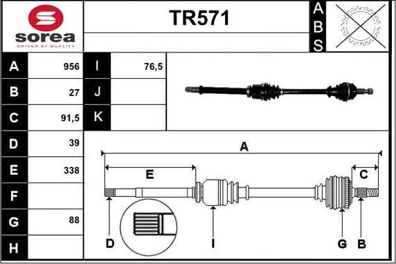 Sera TR571 - Pogonska osovina www.molydon.hr