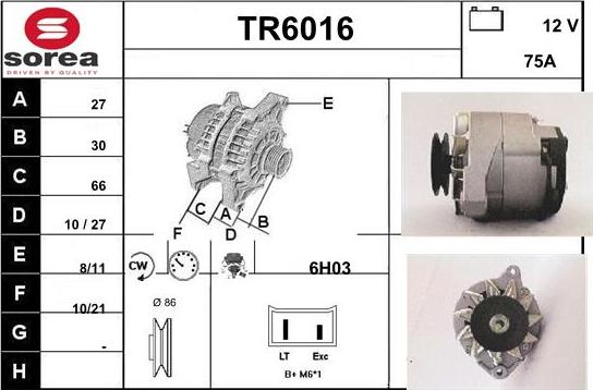 Sera TR6016 - Alternator www.molydon.hr