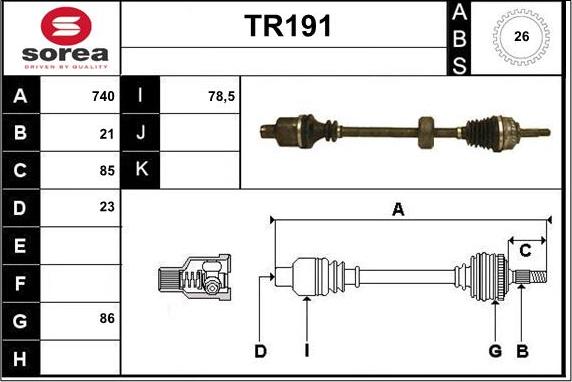 Sera TR191 - Pogonska osovina www.molydon.hr