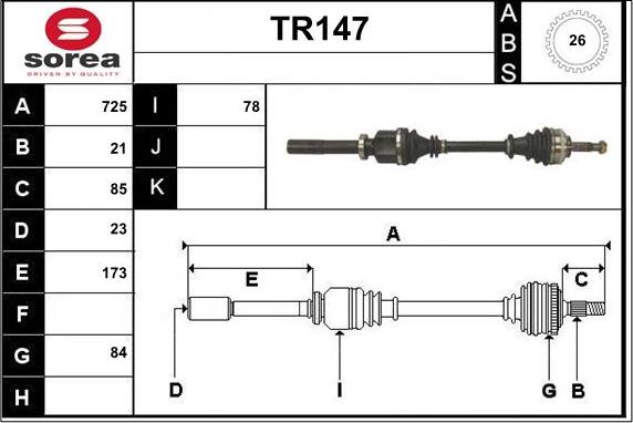 Sera TR147 - Pogonska osovina www.molydon.hr