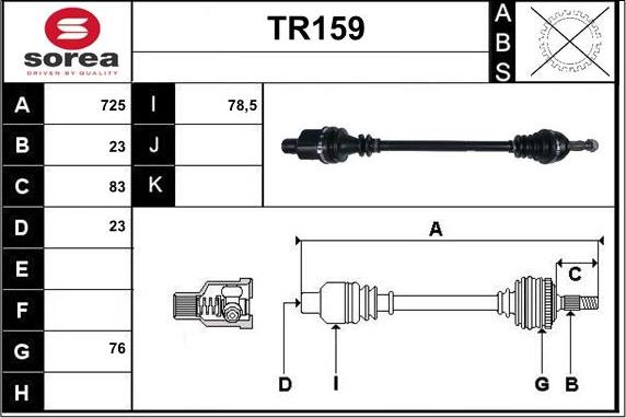 Sera TR159 - Pogonska osovina www.molydon.hr