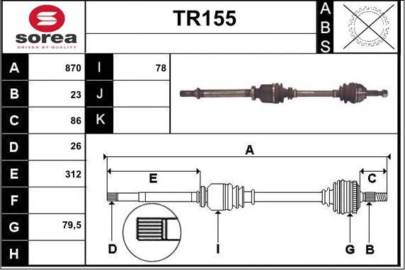 Sera TR155 - Pogonska osovina www.molydon.hr