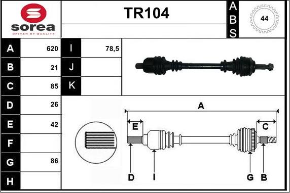 Sera TR104 - Pogonska osovina www.molydon.hr