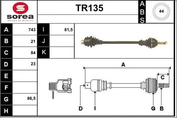 Sera TR135 - Pogonska osovina www.molydon.hr