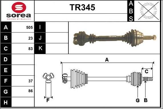 Sera TR345 - Pogonska osovina www.molydon.hr