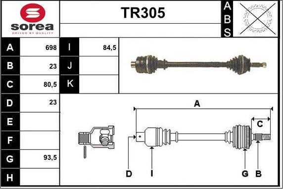 Sera TR305 - Pogonska osovina www.molydon.hr