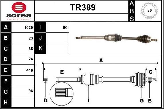 Sera TR389 - Pogonska osovina www.molydon.hr