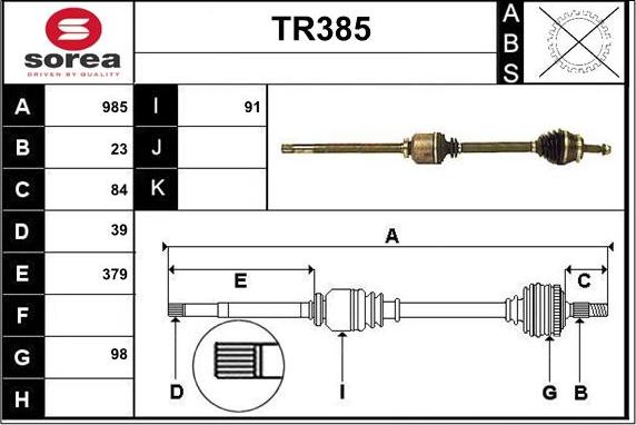 Sera TR385 - Pogonska osovina www.molydon.hr