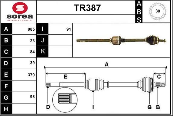 Sera TR387 - Pogonska osovina www.molydon.hr