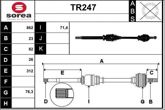 Sera TR247 - Pogonska osovina www.molydon.hr