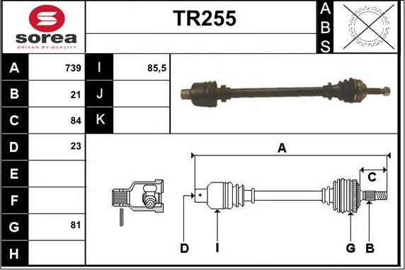 Sera TR255 - Pogonska osovina www.molydon.hr