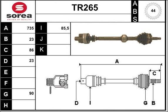 Sera TR265 - Pogonska osovina www.molydon.hr