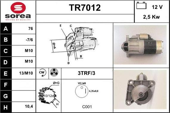 Sera TR7012 - Starter www.molydon.hr