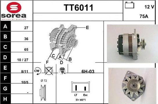 Sera TT6011 - Alternator www.molydon.hr