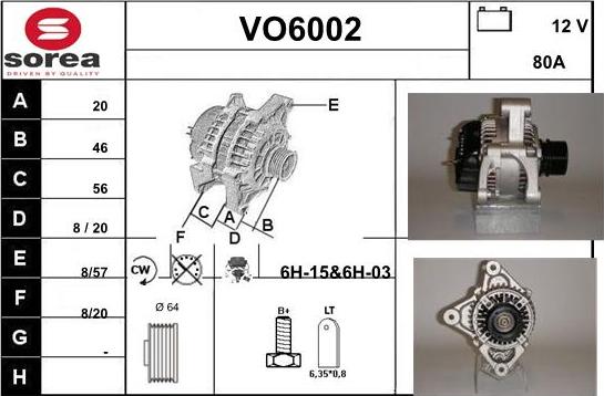 Sera VO6002 - Alternator www.molydon.hr