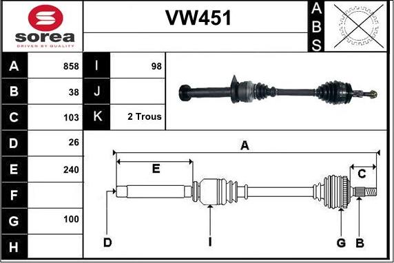 Sera VW451 - Pogonska osovina www.molydon.hr