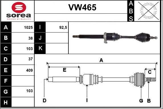 Sera VW465 - Pogonska osovina www.molydon.hr