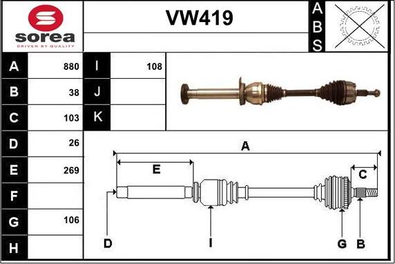 Sera VW419 - Pogonska osovina www.molydon.hr