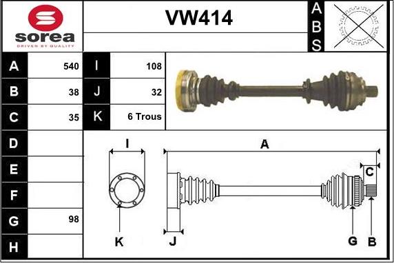 Sera VW414 - Pogonska osovina www.molydon.hr