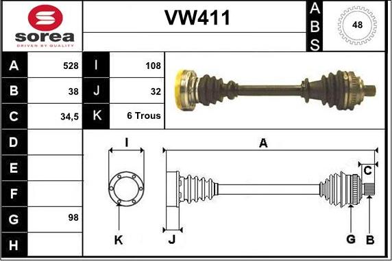 Sera VW411 - Pogonska osovina www.molydon.hr