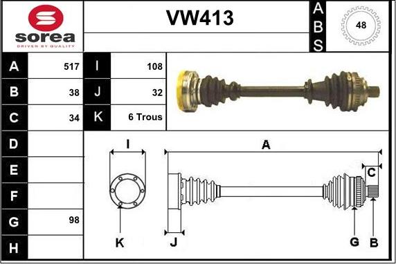 Sera VW413 - Pogonska osovina www.molydon.hr