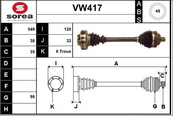 Sera VW417 - Pogonska osovina www.molydon.hr