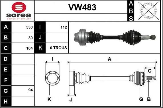 Sera VW483 - Pogonska osovina www.molydon.hr